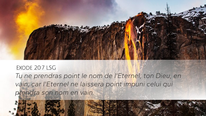 Exode 20:7 LSG Bible Verse Image