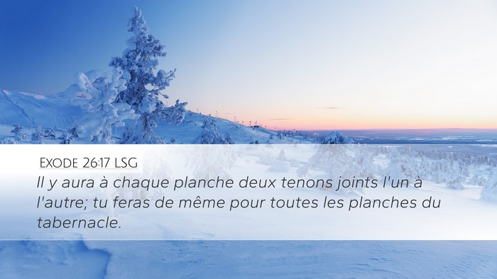 Exode 26:17 LSG Desktop Wallpaper - Il y aura à chaque planche deux tenons joints - Desktop Bible Verse Wallpaper