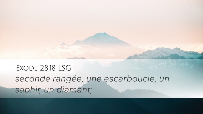 Exode 28:18 LSG Bible Verse Image