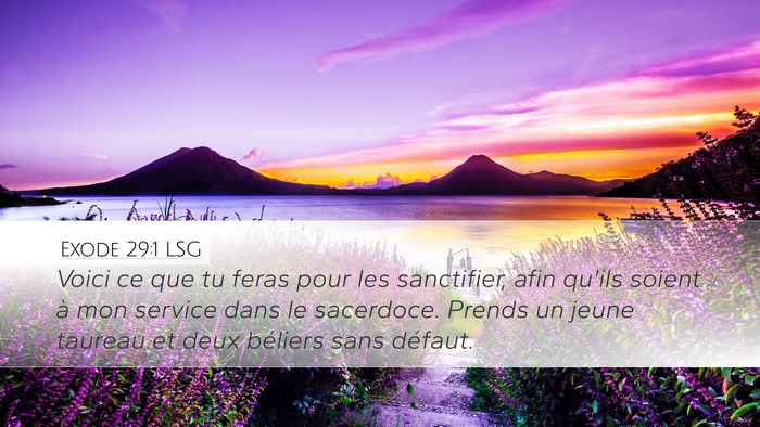 Exode 29:1 LSG Bible Verse Image