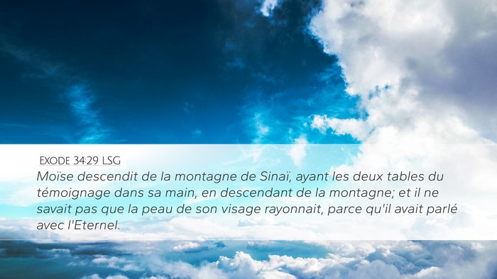 Exode 34:29 LSG Bible Verse Image