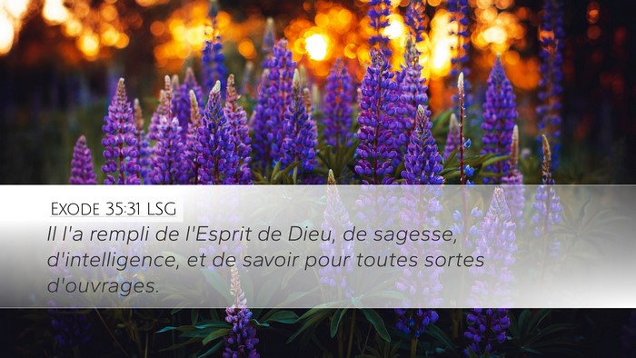 Exode 35:31 LSG Desktop Wallpaper - Il l'a rempli de l'Esprit de Dieu, de sagesse, - Desktop Bible Verse Wallpaper