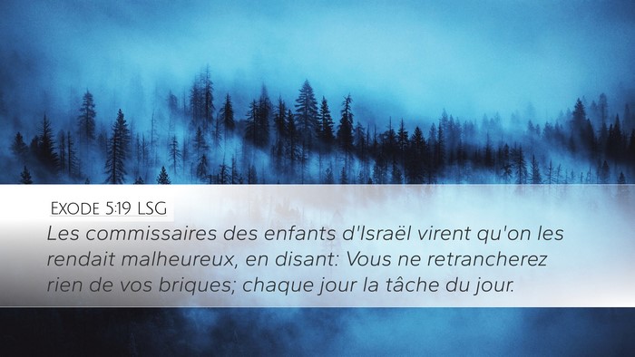 Exode 5:19 LSG Bible Verse Image