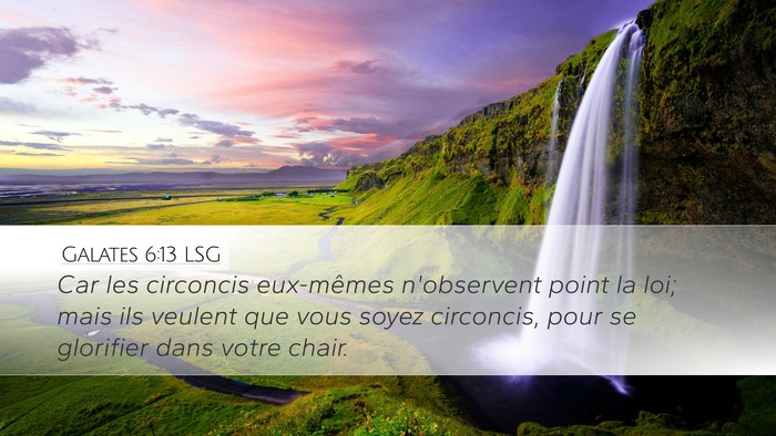 Galates 6:13 LSG Bible Verse Image