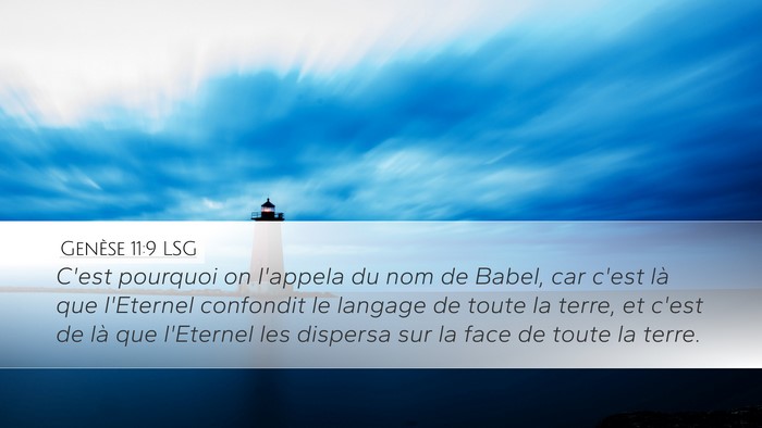 Genèse 11:9 LSG Bible Verse Image