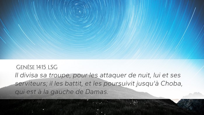 Genèse 14:15 LSG Bible Verse Image