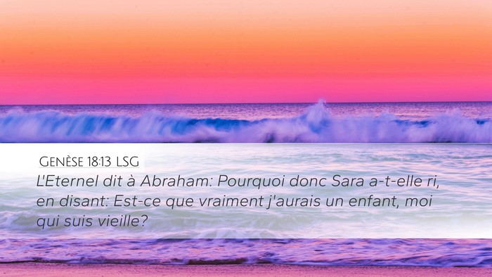 Genèse 18:13 LSG Bible Verse Image