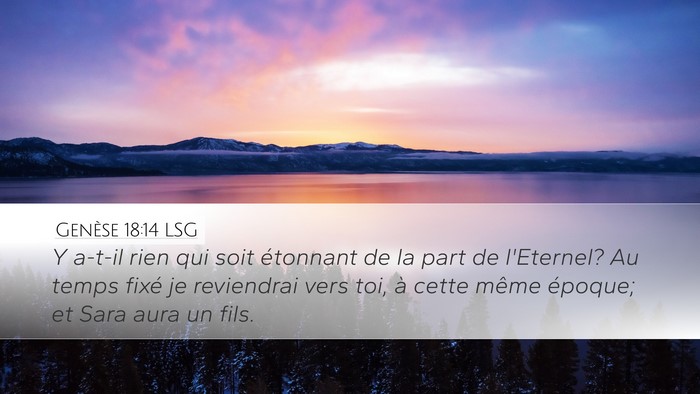 Genèse 18:14 LSG Bible Verse Image