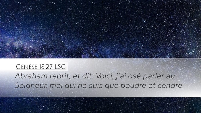 Genèse 18:27 LSG Bible Verse Image