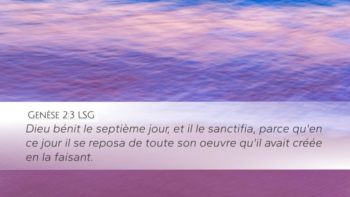 Genèse 2:3 LSG Bible Verse Image