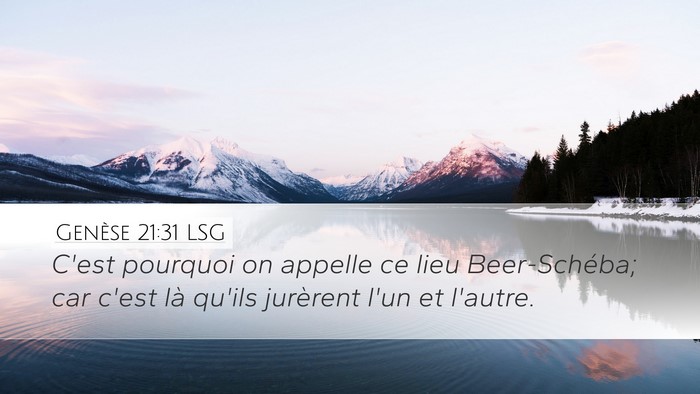 Genèse 21:31 LSG Bible Verse Image
