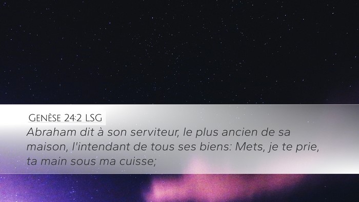 Genèse 24:2 LSG Bible Verse Image