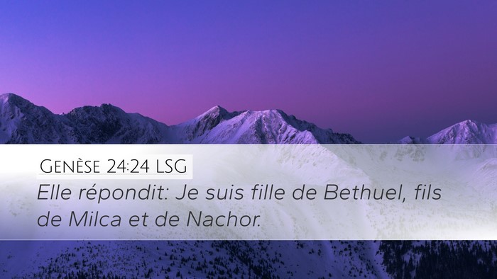 Genèse 24:24 LSG Bible Verse Image
