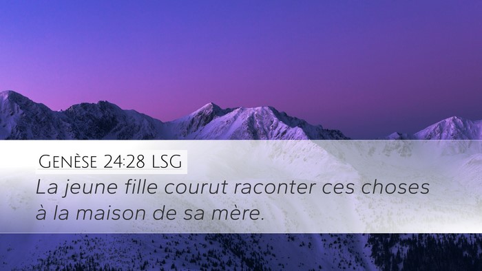 Genèse 24:28 LSG Bible Verse Image