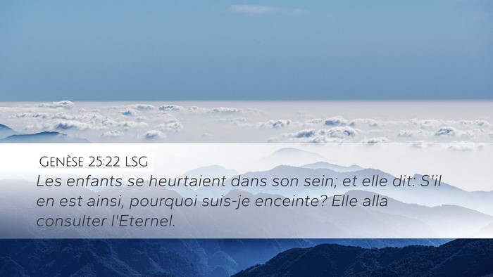 Genèse 25:22 LSG Bible Verse Image