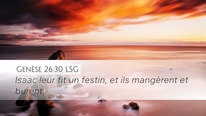 Genèse 26:30 LSG Bible Verse Image