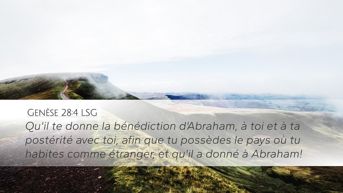 Genèse 28:4 LSG Bible Verse Image