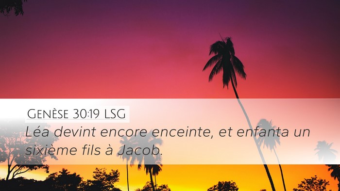 Genèse 30:19 LSG Bible Verse Image