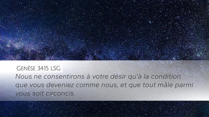 Genèse 34:15 LSG Bible Verse Image