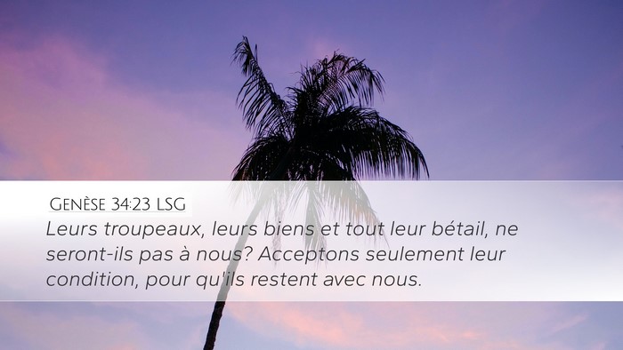 Genèse 34:23 LSG Bible Verse Image