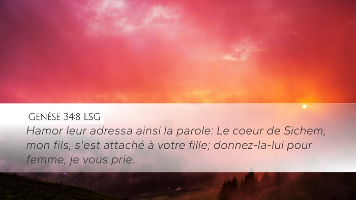 Genèse 34:8 LSG Bible Verse Image