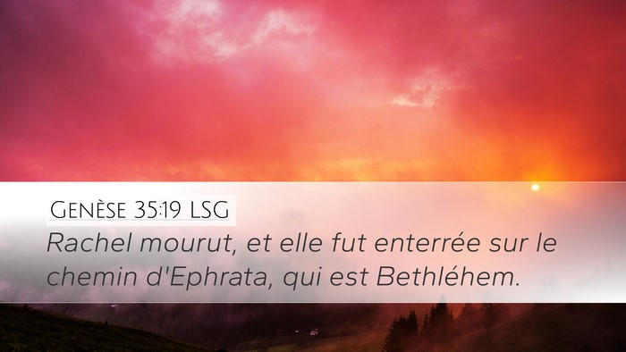 Genèse 35:19 LSG Bible Verse Image