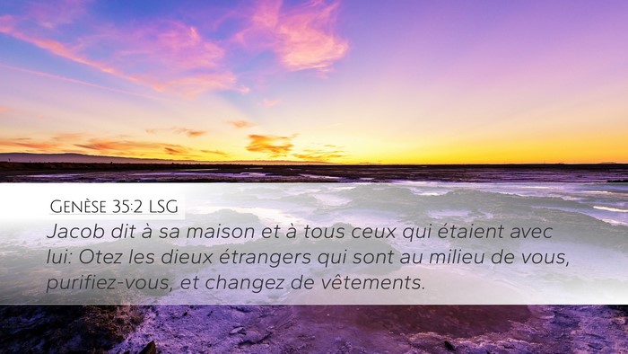 Genèse 35:2 LSG Bible Verse Image