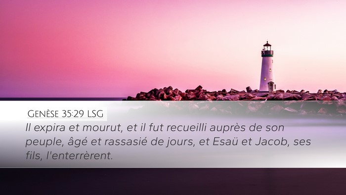Genèse 35:29 LSG Bible Verse Image