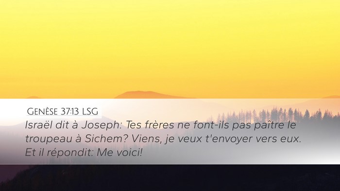 Genèse 37:13 LSG Bible Verse Image
