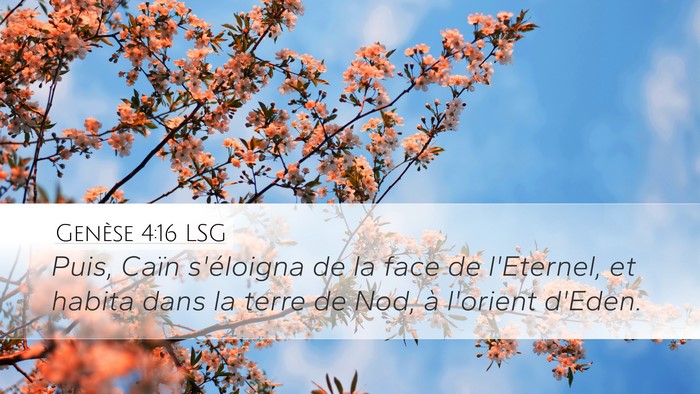 Genèse 4:16 LSG Bible Verse Image