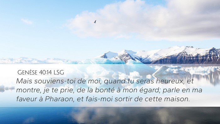 Genèse 40:14 LSG Bible Verse Image