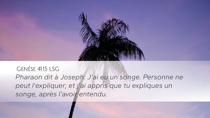 Genèse 41:15 LSG Bible Verse Image