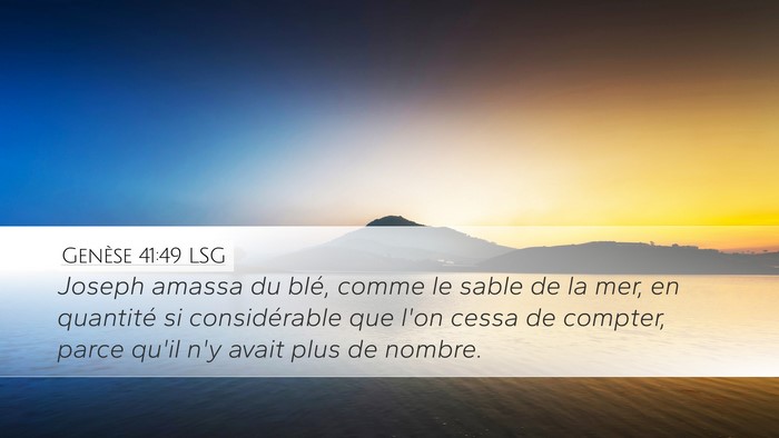 Genèse 41:49 LSG Bible Verse Image
