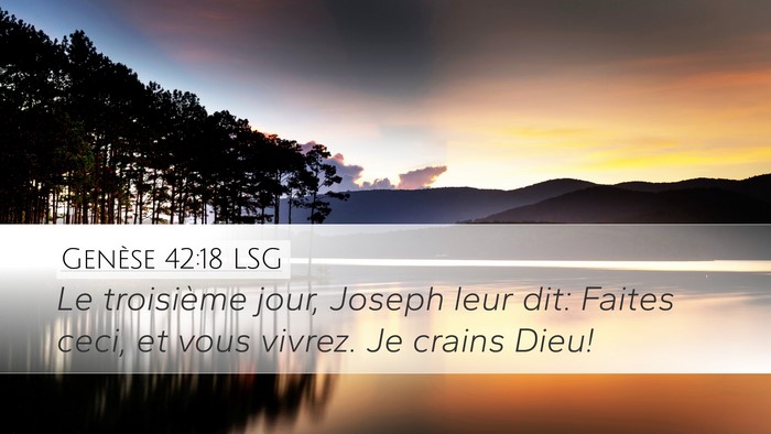 Genèse 42:18 LSG Bible Verse Image