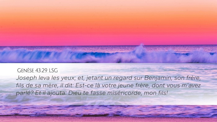Genèse 43:29 LSG Bible Verse Image