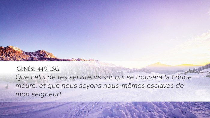 Genèse 44:9 LSG Bible Verse Image