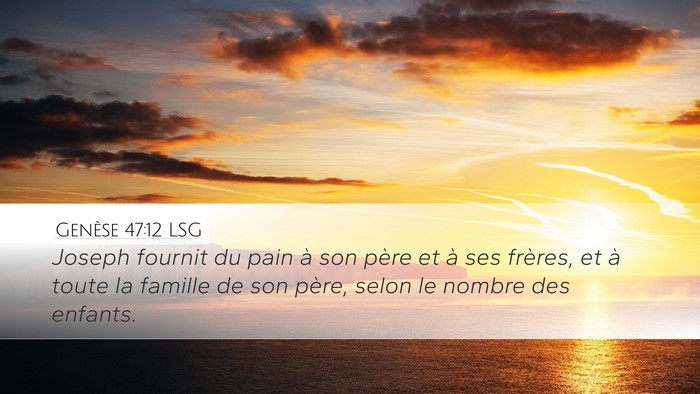 Genèse 47:12 LSG Bible Verse Image