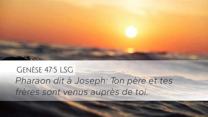 Genèse 47:5 LSG Desktop Wallpaper - Pharaon dit à Joseph: Ton père et tes frères - Desktop Bible Verse Wallpaper