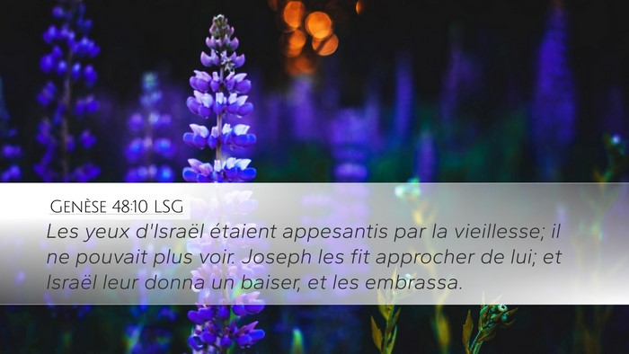 Genèse 48:10 LSG Bible Verse Image