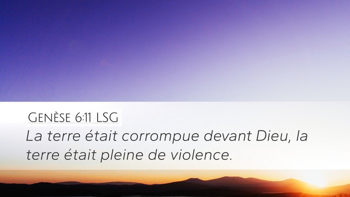 Genèse 6:11 LSG Bible Verse Image