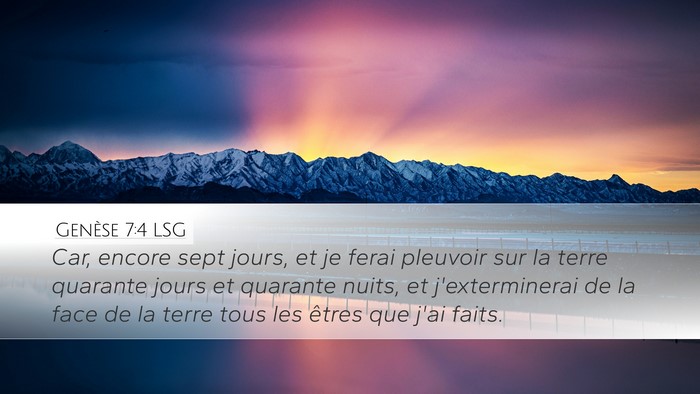 Genèse 7:4 LSG Bible Verse Image
