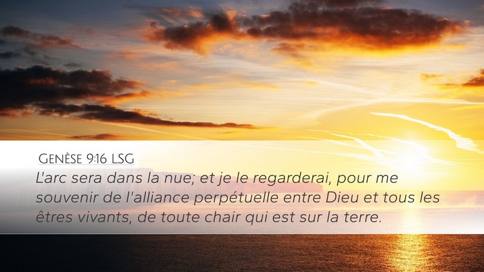 Genèse 9:16 LSG Desktop Wallpaper - L'arc sera dans la nue; et je le regarderai, pour - Desktop Bible Verse Wallpaper