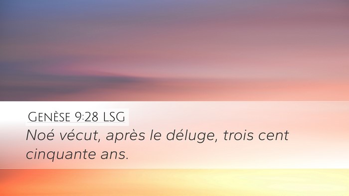 Genèse 9:28 LSG Desktop Wallpaper - Noé vécut, après le déluge, trois cent - Desktop Bible Verse Wallpaper