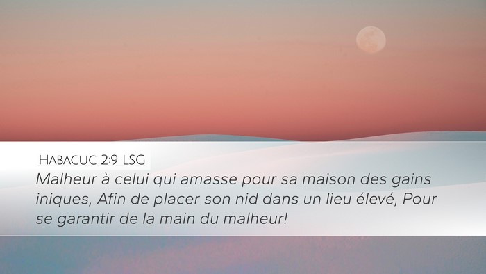 Habacuc 2:9 LSG Bible Verse Image
