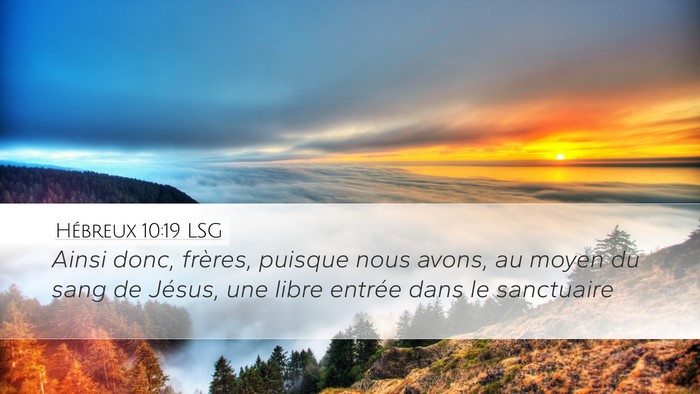 Hébreux 10:19 LSG Bible Verse Image