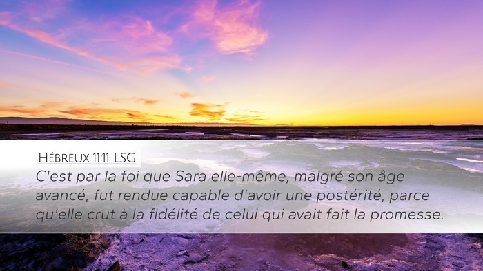 Hébreux 11:11 LSG Bible Verse Image