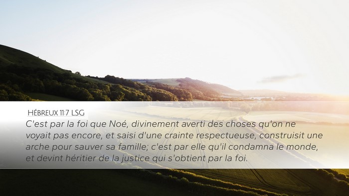 Hébreux 11:7 LSG Bible Verse Image