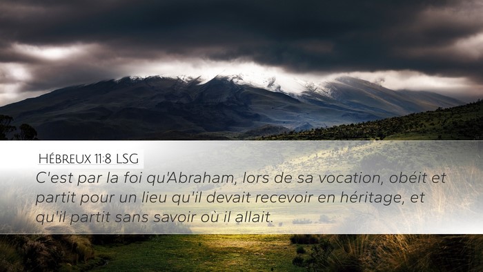 Hébreux 11:8 LSG Bible Verse Image