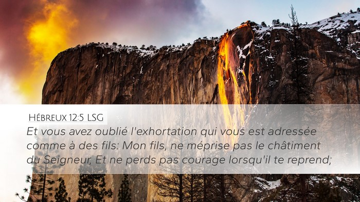 Hébreux 12:5 LSG Bible Verse Image