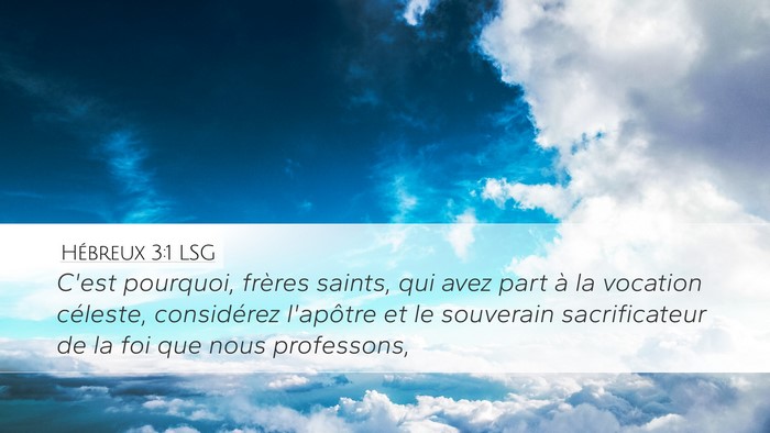 Hébreux 3:1 LSG Bible Verse Image